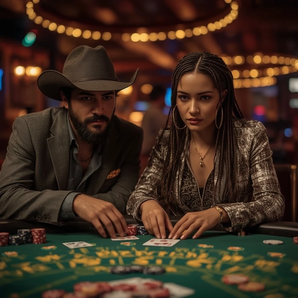 photo of two poker players PLAYINEXCHANGE CASINO